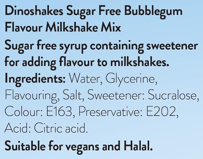 Dinoshakes Sugar Free Chocolate Syrup 1 Litre