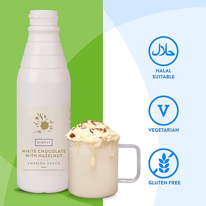 Simply White Chocolate with Hazelnut Flavour Sauce 1kg