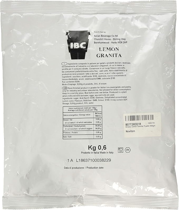 Simply Lemon Granita Powder, Create Refreshing Frozen Lemonade, Drinks, Cocktails & Slushies, Suitable for Vegans (600gm)