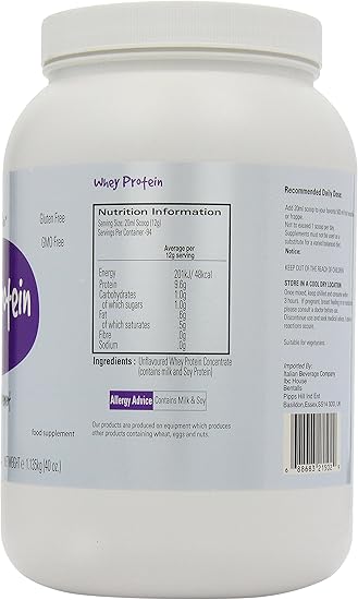 Simply Whey Protein Food Supplement Powder, Unflavoured Protein Powder for Protein Pancakes, Overnight Oats & Milkshakes, Suitable for Vegetarians (1.13kg)