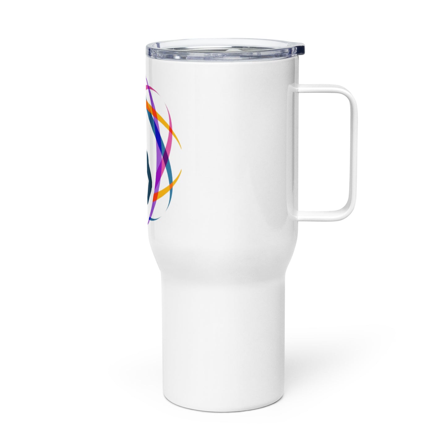 Travel mug with a handle