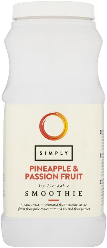 Simply Pineapple and Passion Fruit Smoothie, Vegan Blendable Concentrated Smoothie Mix Made with Real Fruit Puree (1 Litre)