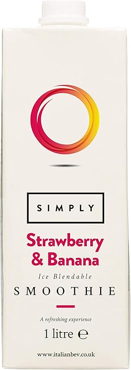 Simply Strawberry and Banana Smoothie, Vegan Blendable Concentrated Smoothie Mix Made with Real Fruit Puree (1 Litre