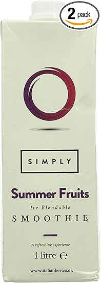 Simply Summer Fruits Smoothie, Vegan Blendable Concentrated Smoothie Mix Made with Real Fruit Puree (1 Litre)