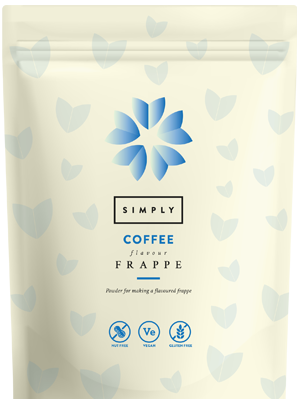 Simply Vegan Coffee Frappe Powder, Nut Free & Gluten Free Frappe Powder for Iced Drinks and Iced Coffee (1 Kg)