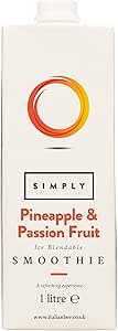 Simply Pineapple and Passion Fruit Smoothie, Vegan Blendable Concentrated Smoothie Mix Made with Real Fruit Puree (1 Litre)